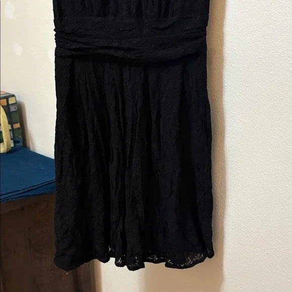 EShakti Black Lace Smocked Waist Fit and Flare Dress Sz 10 🖤 - Picture 3 of 10